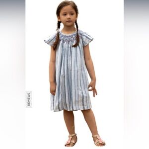 Phlona little girl smocked stripe dress excellent condition